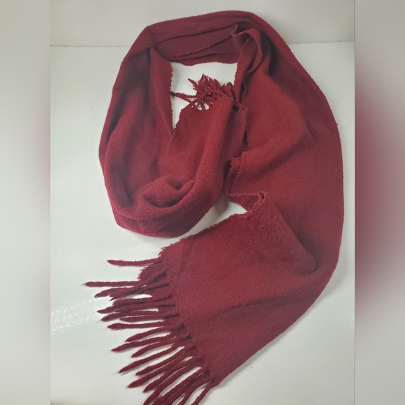 Burgundy Fringe Scarf - Picture 6 of 7